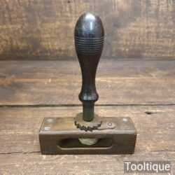 Unusual Antique Brass Winch Type String Clamp Rosewood Handle - Good Condition