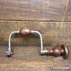 Unusual Antique Sixpenny Brace Complete Beechwood Handles - Good Condition