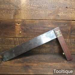 Vintage Cabinetmaker’s Large Mahogany & Brass 18” Try Square - Good Condition