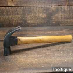 Vintage Stanley cast steel claw hammer with hickory handle in good used condition.