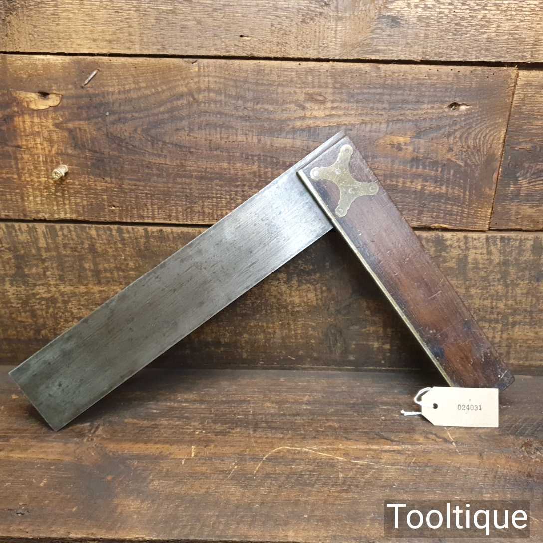 Vintage Carpenters 12” Rosewood & Brass Try Square Good Condition