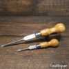 2 No: Vintage W. Marples & Sons Cabinet Maker’s Boxwood Handled Screwdrivers