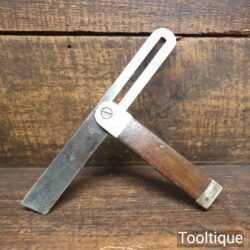 Vintage 9” Rosewood & Brass Bevel - Good Condition Ready To Use