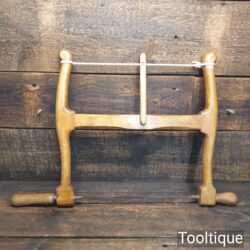 Nice Vintage Heavy Section Beechwood Bow Saw Sharpened Blade - Good Condition