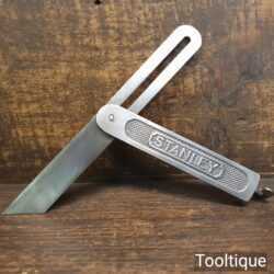 T24539 - Vintage Stanley USA steel sliding bevel (Pat dated 1908) with 8” blade and quick release screw at the base of the main body, in good used condition.