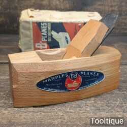 Vintage Near Mint W. Marples Boxed Carpenter’s Beechwood Smoothing Block Plane