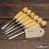 Scarce Set of 6 Vintage W. Marples Wood Carving Chisels - Sharpened Honed