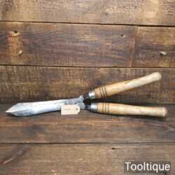 Vintage Cast Steel Garden Shears Beechwood Handles - Sharpened Ready For Use