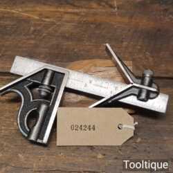 Vintage L.S.S. Co. Starrett USA 6” Cast Steel Adjustable Combination Square Centre Finder