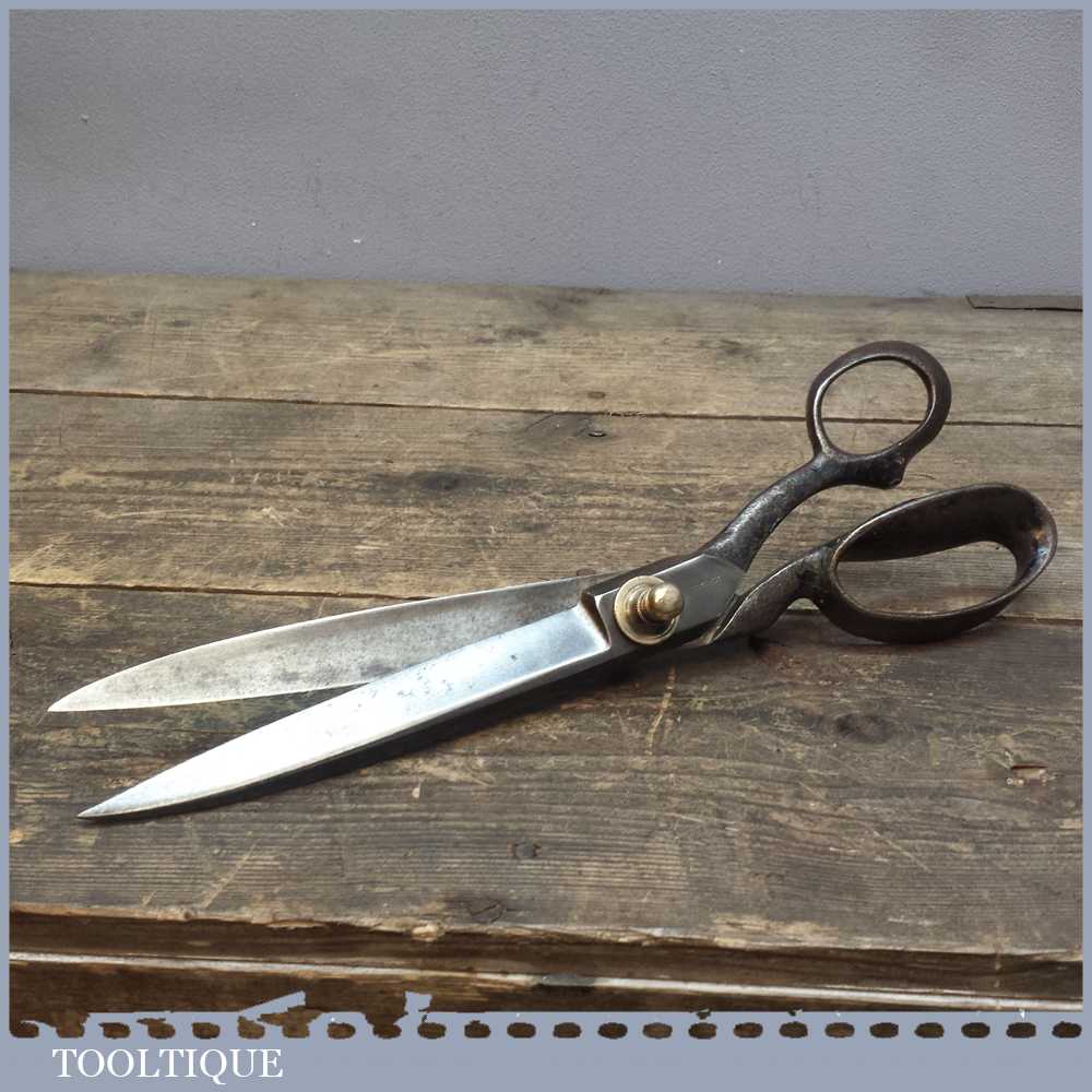 Vintage Quality Pair Of Wilkinson 12” Tailors Shears Scissors