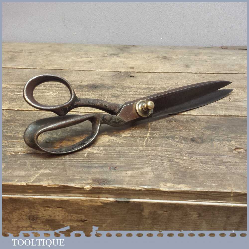 Vintage Quality Pair Of Wilkinson 12” Tailors Shears Scissors