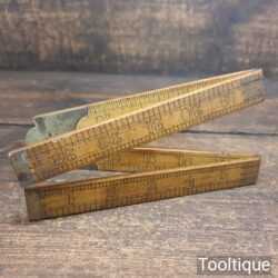 Vintage Rabone No: 1380 Boxwood & Brass 24” Folding Ruler - Good Condition