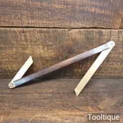 Vintage 12” boat builders or shipwrights rosewood and brass double folding