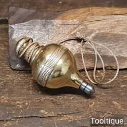 Vintage 3” Long Solid Brass Steel Tipped Plumb Bob - Good Condition