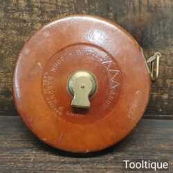Vintage 75ft John Rabone No: 250 Leather Bound Tape Measure - Good Condition