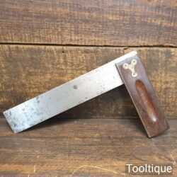 Vintage Stanley Sweetheart USA 9” Rosewood Brass Try Square - Good Condition