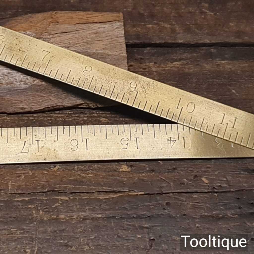 Vintage Rabone of Birmingham 2ft Brass Folding Rule Good Condition Tooltique