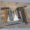 Vintage Selection Of Stone Masons Chisels And Hammers
