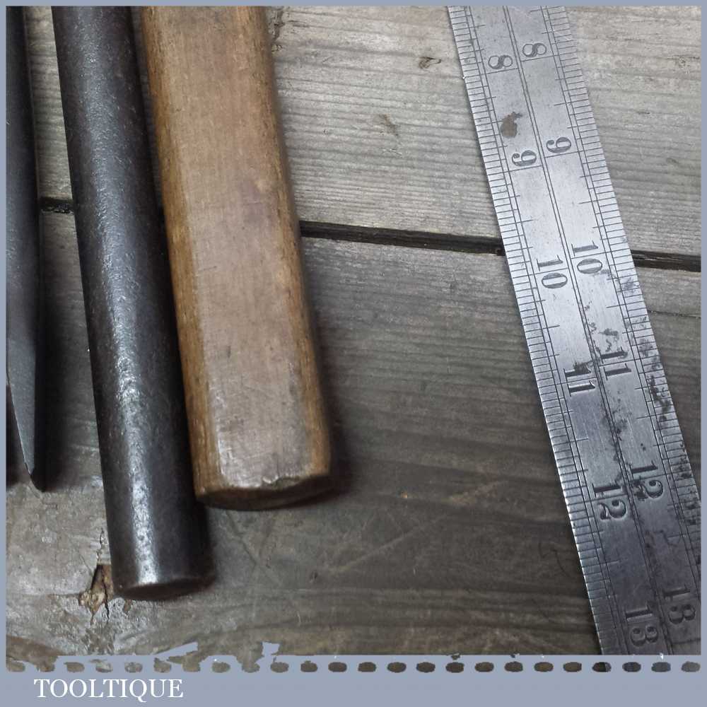 Vintage Selection Of Stone Masons Chisels And Hammers Tooltique