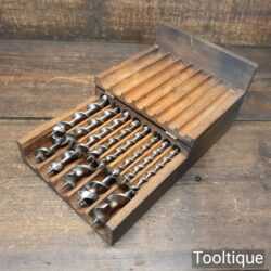 Vintage Set of 13 No: Double Spur Twist Bits In Nice Box 5/16” – 1” - Good Condition