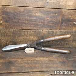 Vintage Cast Steel Garden Shears Beechwood Handles - Sharpened Ready For Use