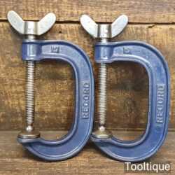 Vintage Pair Of No: 3 Record Woodworking G Clamps - Good Condition