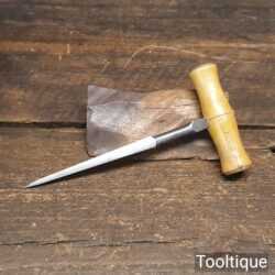 Vintage Hole Reamer Or Rimer Tool Beechwood Handle - Good Condition