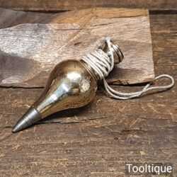 Vintage 3 ½” Brass Plumb Bob With Bullet Shaped Steel Tip