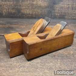 Vintage Pair of 6” Beechwood Hollowing Block Planes - Good Condition