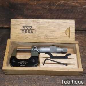 Vintage Boxed 0-1” Tesa Swiss Imperial Micrometer - Good Condition Vintage Boxed 0-1” Tesa Swiss Imperial Micrometer - Good Condition