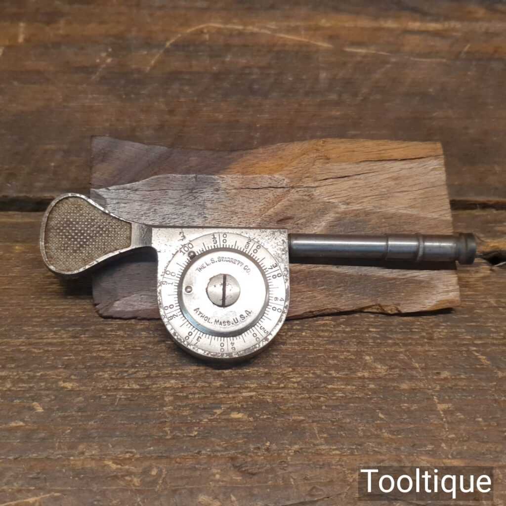 Vintage L. S. Starrett Co RPM Rev Counter Gauge - Good Condition