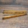 Vintage German Boxwood 24” Brass Double-Sided Folding Rule