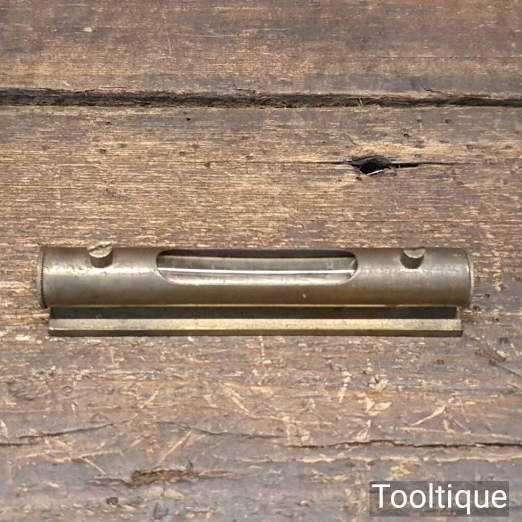 Vintage 4" Machinist’s Brass Spirit Level Clear Bubble - Good Condition