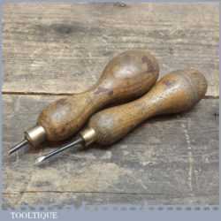 Vintage Pair Of Leatherworking Awls - Good Condition