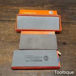 Vintage Set 3 Different Sized Carborundum Medium Grit Boxed Slipstones