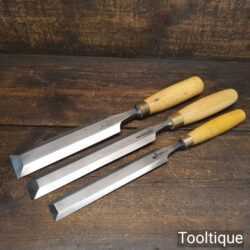 Vintage 3 No: Bevel Edge Chisels Boxwood Handles - Fully Refurbished