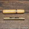 Vintage 4 ½” Brass Machinist Spirit Level Boxwood Case - Good Condition