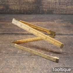 Crisp Vintage Boxwood Brass No: 1118 Rabone 4-fold Architects Rule - Good Condition