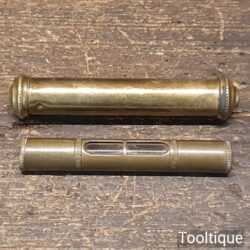 Lovely Vintage 3" Brass Machinist Spirit Level Ornate Brass Case - Good Condition