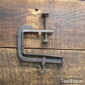 Antique Cast Steel Brass Adjustable Beam Hook - Good Condition