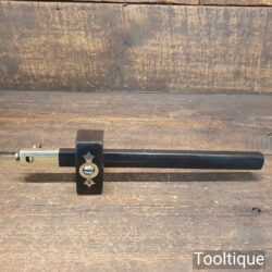 Vintage Refurbished 11” Ebony & Brass Cutting Gauge - Good Condition