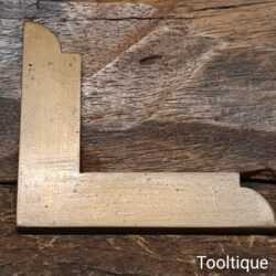Tiny Vintage Solid Brass 2" x 2 ¼” Corner Square Template - Good Condition