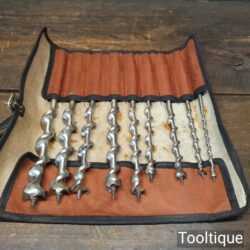 9 No: Vintage Carpenters Double Spur Auger Brace Bits - Sharpened Ready To Use