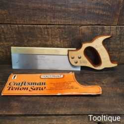 Vintage Footprint 10” Brass Back Tenon Saw 14 TPI - Sharpened Refurbished