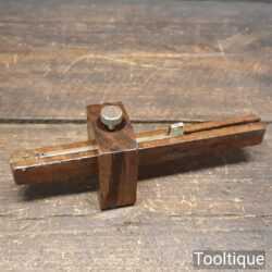 Vintage Emir Carpenter’s Mahogany & Brass Mortise Gauge - Good Condition