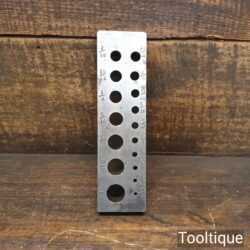 Vintage Imperial Gauged Steel Dowelling Plate - Good Condition