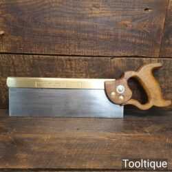 Vintage 12” W. Tyzack & Turner No: 120 Brass Back Dovetail Tenon Saw - Sharpened