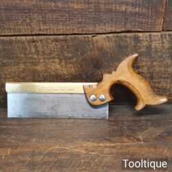 Vintage Thomas Flinn & Co 8” Brass Back Tenon Saw 15 TPI - Sharpened Refurbished