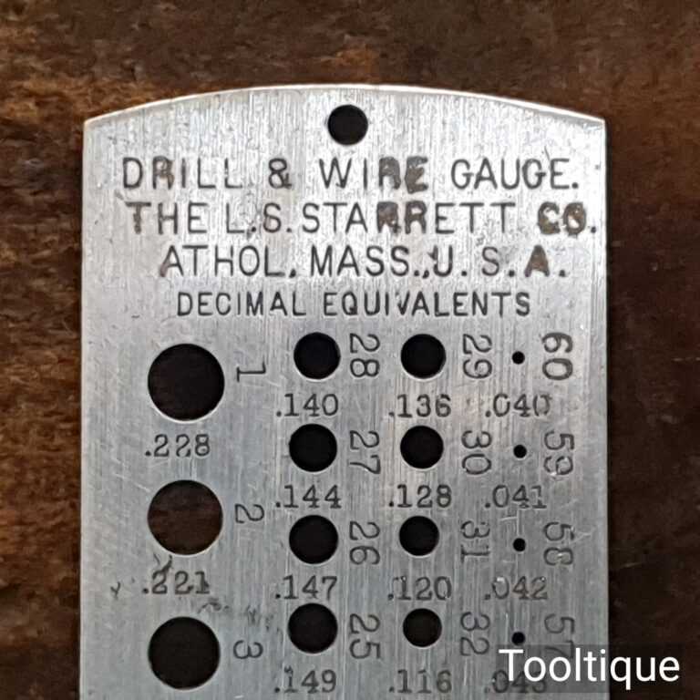 Vintage L.S. Starrett Co. Drill & Wire Gauge No186 Good Condition