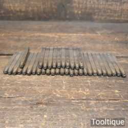 Vintage Set 37 Cast Steel TC England Number & Letter Punchers - Good Condition